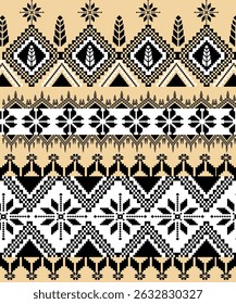 Colorful geometric pattern on beige background