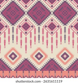 Colorful geometric pattern on cream background