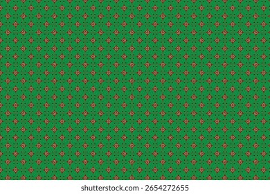 Colorful Geometric Pattern on Green Background