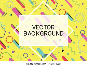 Colorful geometric pattern on yellow vector background 