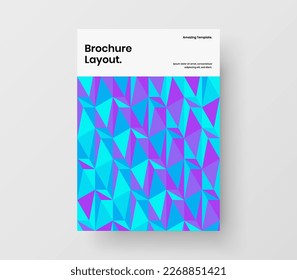 Colorful geometric pattern poster concept. Abstract booklet A4 vector design illustration.