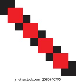 Colorful Geometric Pattern with Red and Black Squares for Modern Design