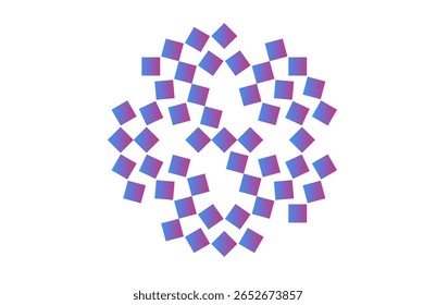 Padrão geométrico colorido de quadrados girados formando ilusão óptica - Design de mosaico abstrato em gradiente azul e roxo - Moderna simetria de fundo para arte digital e design gráfico"