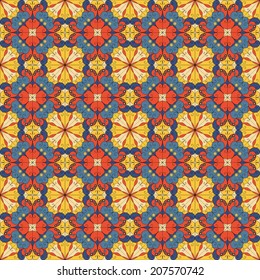 Colorful geometric pattern seamless. Arabesque style