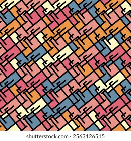 Colorful geometric pattern. Seamless template for texture, textiles, creative ideas and design