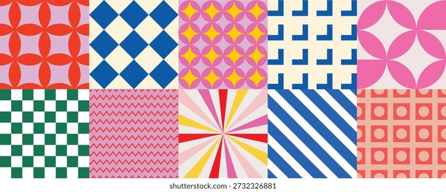 Colorful Geometric Pattern Set – Modern Abstract Background Collection
