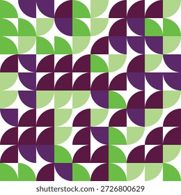 A colorful geometric pattern of shapes  on a white background