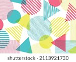 Colorful geometric pattern triangle round and square