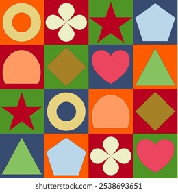 Colorful Geometric Pattern with Unique Shapes