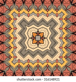 Colorful geometric pattern, vector illustration. Beige, brown colors. 
