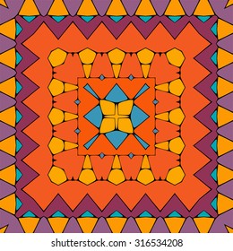 Colorful geometric pattern, vector illustration. Yellow, orange colors. 