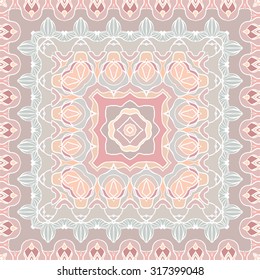Farbiges geometrisches Muster, Vektorgrafik. Rosa, beige, weiß. 