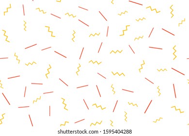 Colorful geometric pattern vector isolated. Seamless wallpaper, fabric decoration. Trendy and cute texture. Lines on the white background.