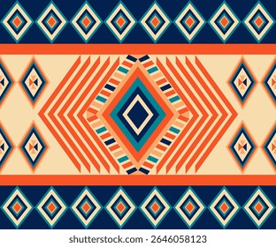 Colorful geometric pattern, Vector Native American southwestern texture seamless pattern, Ethnic use for textile, home decoration element, upholstery.illustration printing