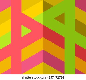 Colorful geometric pattern in yellow orange green pink