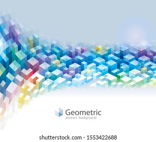 Colorful geometric patterns modern urban abstract background, triangles polygon geometric shapes, 3D cube Geometry banner design.