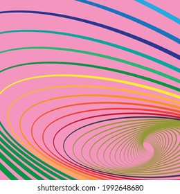 Patrones geométricos coloridos sobre fondo rosa, arco iris, vector