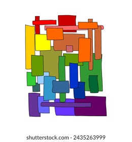 Colorful Geometric Patterns: A Play of Squares and Rectangles