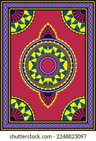 Patrones geométricos coloridos para imprimir en camisas de dashiki africanas. Patrón de tela abstracta en estilos ankara africanos. Ornamentos de bordado de cuello. Ilustración vectorial.