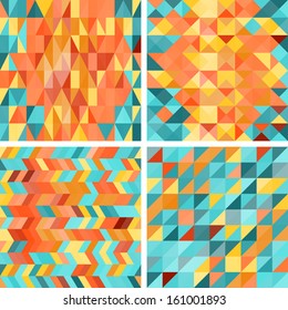 Colorful geometric patterns in retro style.