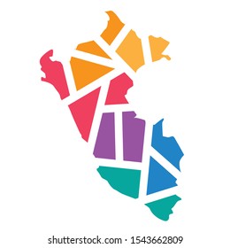 colorful geometric Peru map- vector illustration