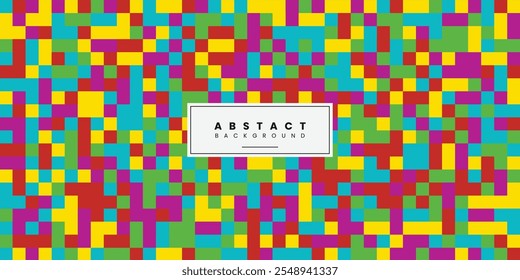 Colorful geometric pixel art decorative wallpaper 