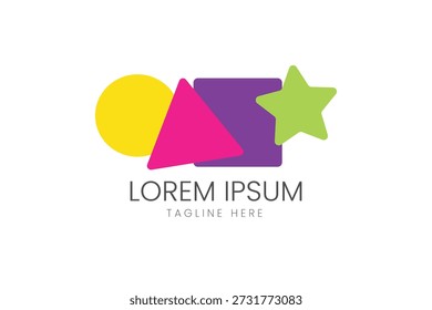Colorful Geometric Play Zone Logo for Kids Centers and Creative Learning Environments