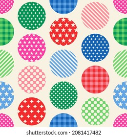 Colorful geometric with polka dot pattern for christmas and new year celebration.