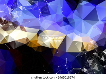 Colorful Geometric Polygonal background molecule and communication. Connected lines with dots. Minimalism background. Concept of the science, chemistry, biology, medicine, technology.