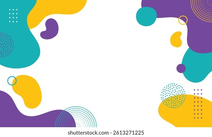 Colorful geometric pop art background with wave fluid pattern on banner retro template background
