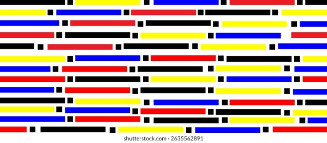 Colorful geometric poster. Checkered with colored geometric shapes. Modern abstract promotional flyer background vector illustration. Geometric poster template, neo brochure pattern. vector