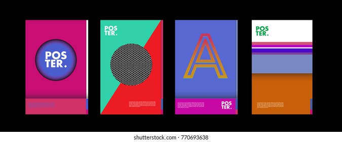 Colorful geometric poster and cover design. Minimal geometric pattern gradients backgrounds. Eps10 vector.