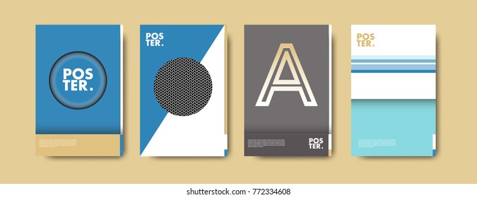 Colorful geometric poster and cover design. Minimal geometric pattern gradients backgrounds. Eps10 vector.