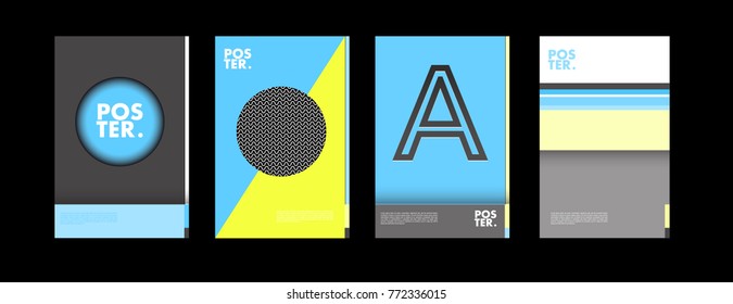 Colorful geometric poster and cover design. Minimal geometric pattern gradients backgrounds. Eps10 vector.