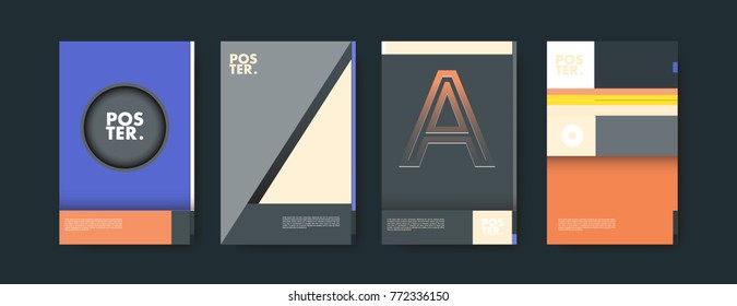 Colorful geometric poster and cover design. Minimal geometric pattern gradients backgrounds. Eps10 vector.
