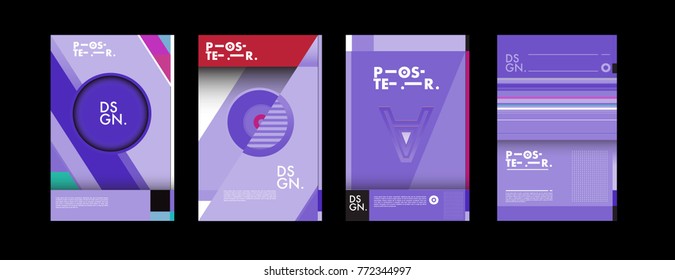 Colorful geometric poster and cover design. Minimal geometric pattern gradients backgrounds. Eps10 vector.