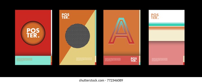 Colorful geometric poster and cover design. Minimal geometric pattern gradients backgrounds. Eps10 vector.