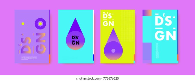 Colorful geometric poster and cover design. Minimal geometric pattern gradients backgrounds. Eps10 vector.