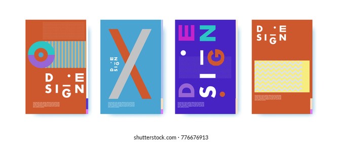 Colorful geometric poster and cover design. Minimal geometric pattern gradients backgrounds. Eps10 vector.