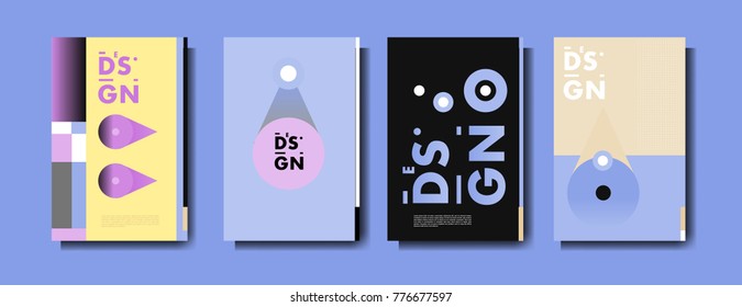 Colorful geometric poster and cover design. Minimal geometric pattern gradients backgrounds. Eps10 vector.