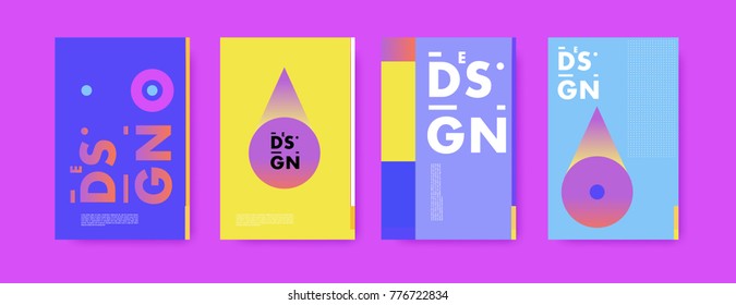 Colorful geometric poster and cover design. Minimal geometric pattern gradients backgrounds. Eps10 vector.