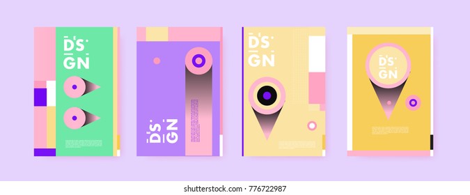 Colorful geometric poster and cover design. Minimal geometric pattern gradients backgrounds. Eps10 vector.