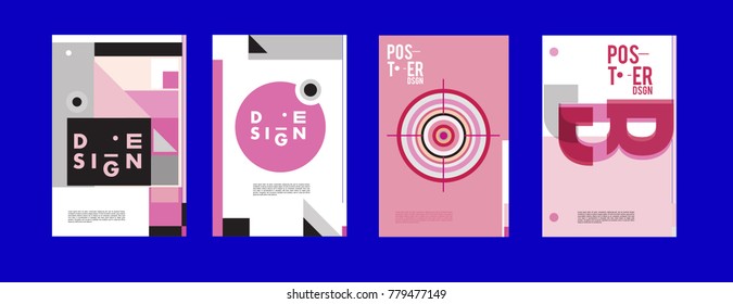Colorful geometric poster and cover design. Minimal geometric pattern gradients backgrounds. Eps10 vector.