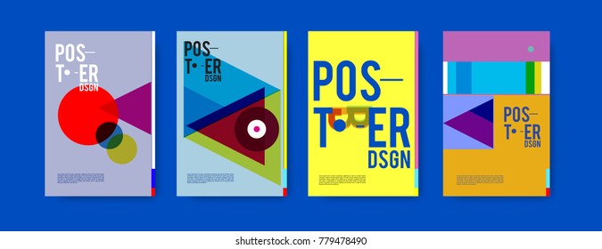 Colorful geometric poster and cover design. Minimal geometric pattern gradients backgrounds. Eps10 vector.