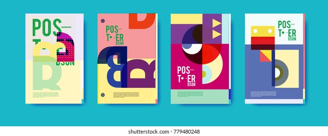 Carnival Colorful Posters Set Flyer Invitation Stock Vector (Royalty ...