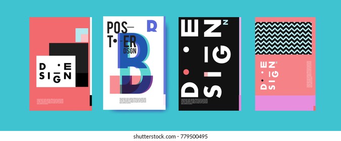 Colorful geometric poster and cover design. Minimal geometric pattern gradients backgrounds. Eps10 vector.