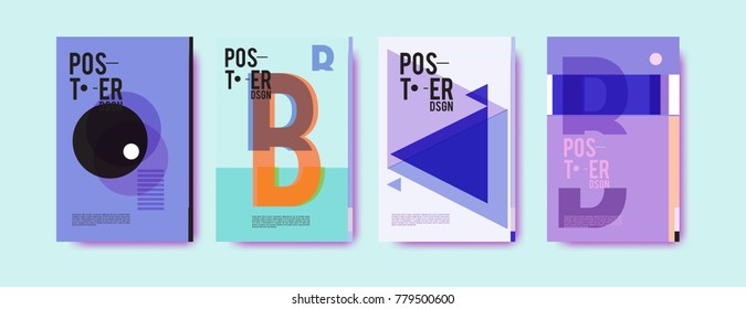 Colorful geometric poster and cover design. Minimal geometric pattern gradients backgrounds. Eps10 vector.