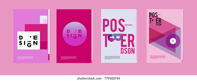 Colorful geometric poster and cover design. Minimal geometric pattern gradients backgrounds. Eps10 vector.
