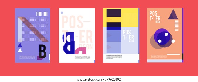 Colorful geometric poster and cover design. Minimal geometric pattern gradients backgrounds. Eps10 vector.