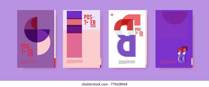 Colorful geometric poster and cover design. Minimal geometric pattern gradients backgrounds. Eps10 vector.